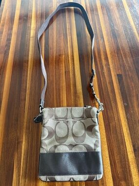 Coach Brown Khaki Signature Crossbody